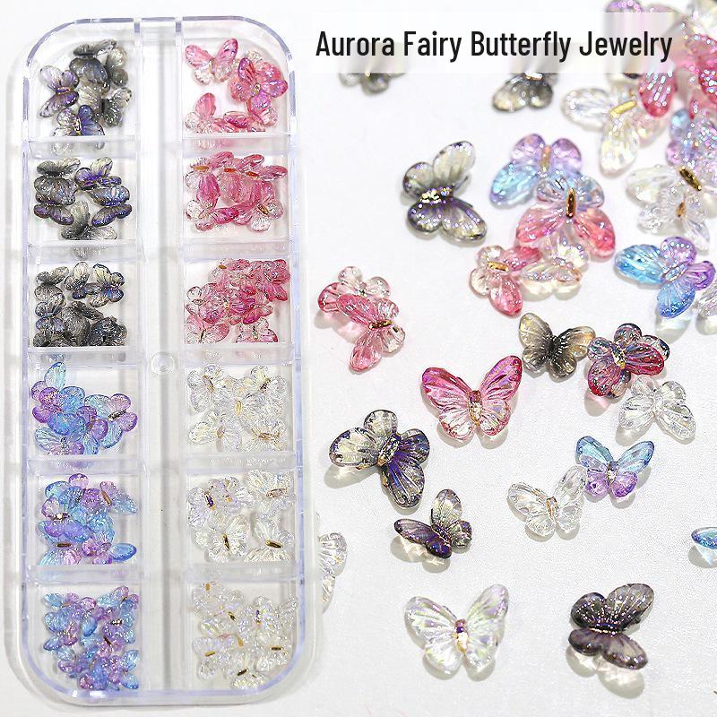 

Aurora Iridescent 3D Butterfly Nail Art Charms