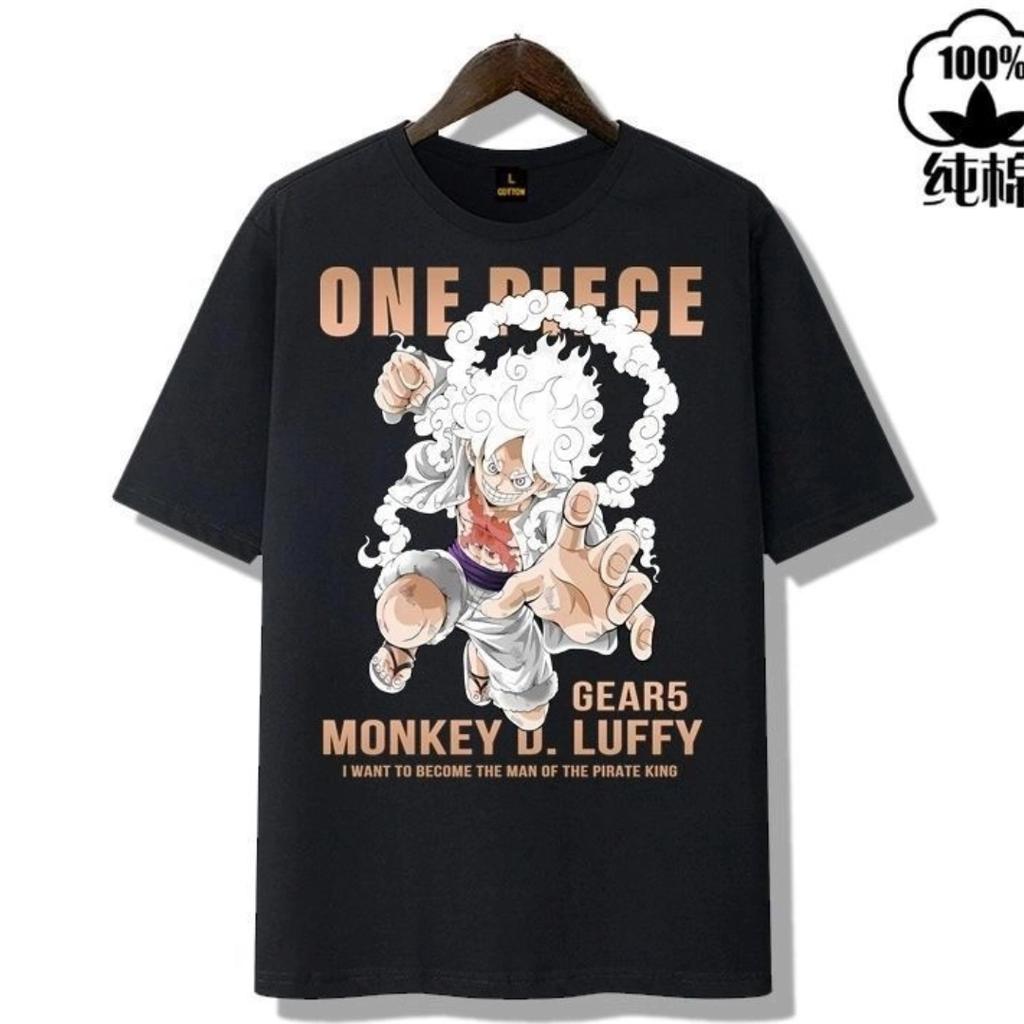 One Piece men's and women's peripheral clothing One Piece Nika Luffy 5th gear Zoro fashion loose casual T-shirt