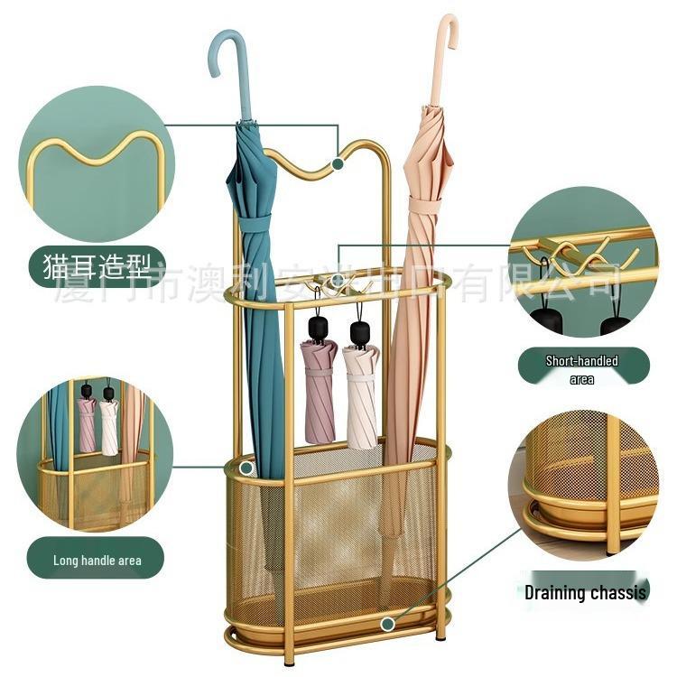 Creative Wrought Iron Umbrella Stand for Home, Hotel, or Lobby Entrance