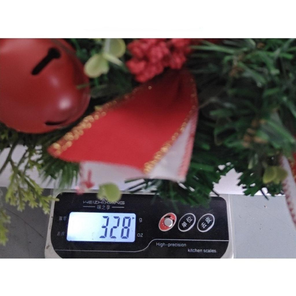 Christmas Ribbon Bell Upside Down Tree Wreath Door Hanging Christmas Bow Cane Decoration