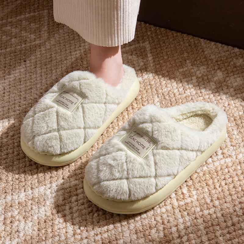 Cotton Slippers 2025 Winter New Velvet Warm Non-slip Household Home Thick Bottom Outer Wear Couple Cotton Mop