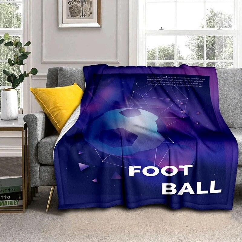 3d fotbal fotbal sportovní silueta vzor manta potah na rozkládací pohovku měkká deka kostkovaná měkká teplá flanel přehazovací deky ventilátory dárek
