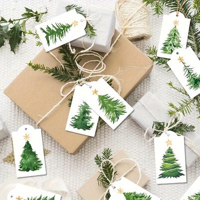 60pcs Christmas Tree Ornament Tags with Hemp Twine - Perfect for Holiday Decorations & Gifts.