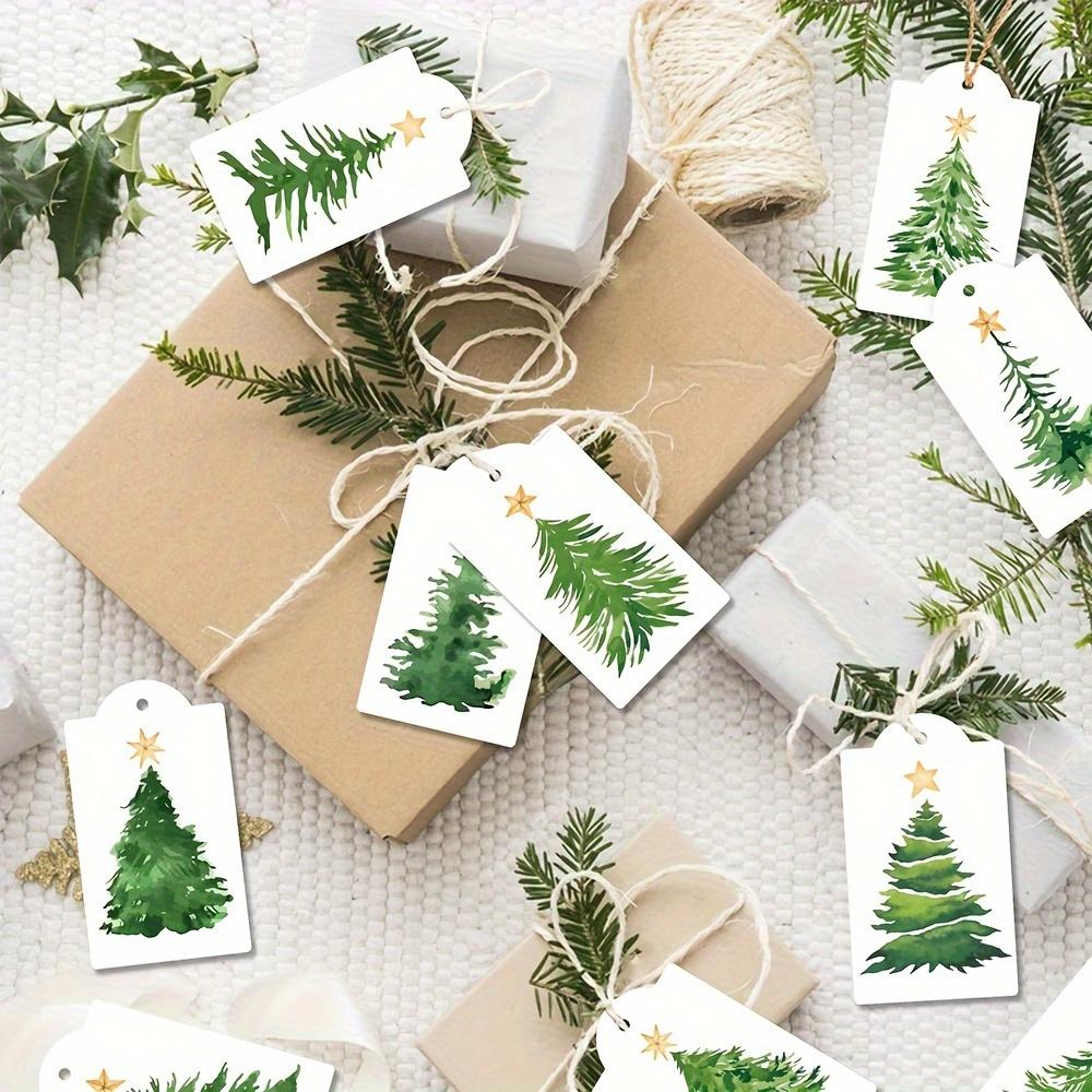 

60pcs Christmas Tree Ornament Tags with Hemp Twine - Perfect for Holiday Decorations & Gifts.