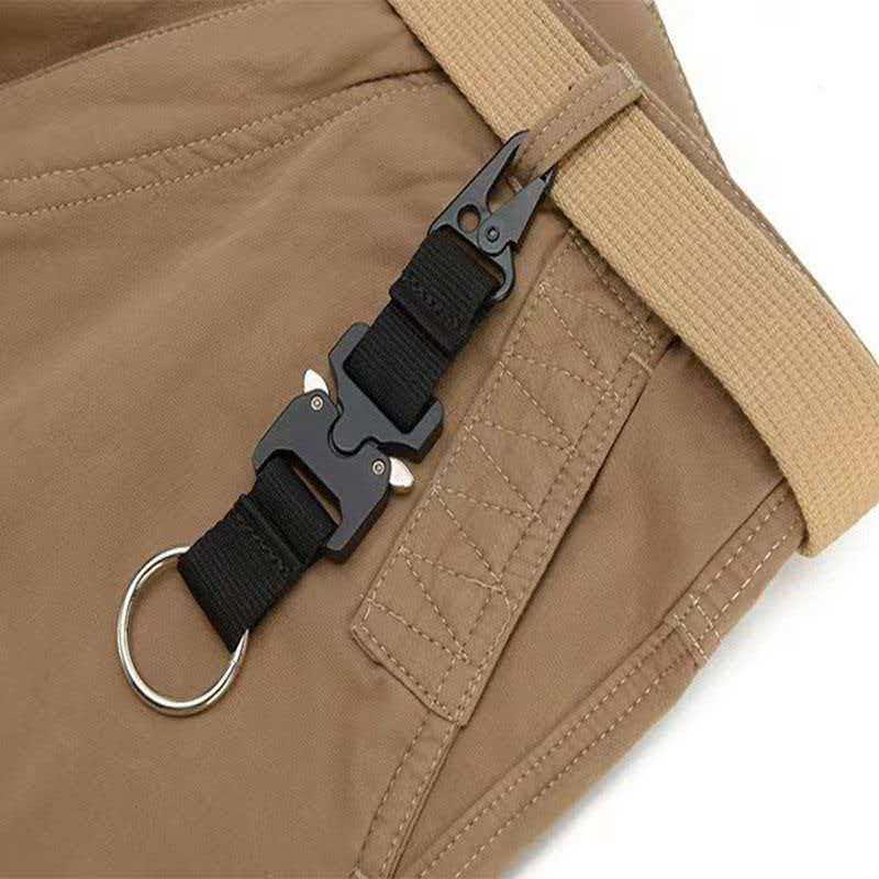 Cobra Buckle Nylon Webbing Tactical Carabiner Keychain with Eagle Beak Hook