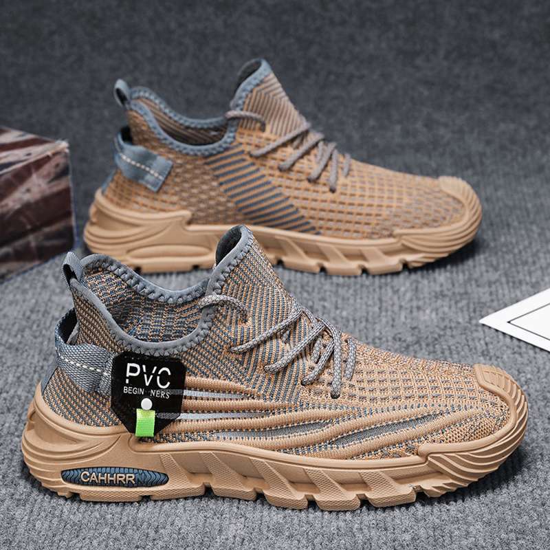 Men's shoes summer breathable thin deodorant mesh shoes men's sports and leisure running student versatile dad trendy shoes