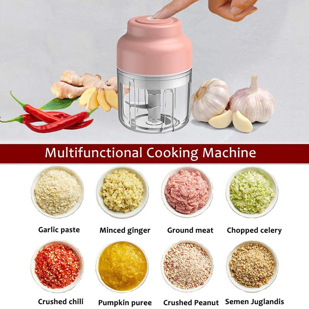 Vegetable Chopper USB Electric Garlic Mincer Wireless Rechargeable Kitchen
