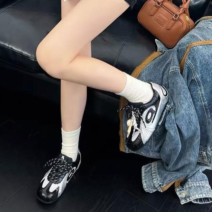 Thick-soled versatile German training shoes retro autumn and winter casual flat-soled Forrest Gump shoes sports leather board shoes girls white shoes