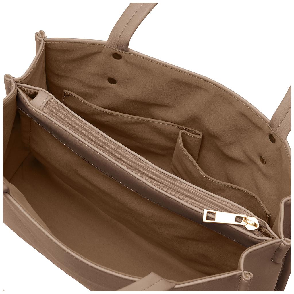 Lanoe G Carrier Tote Bag, Synthetic Leather, with Side Pockets, 37280, Women's, Oak