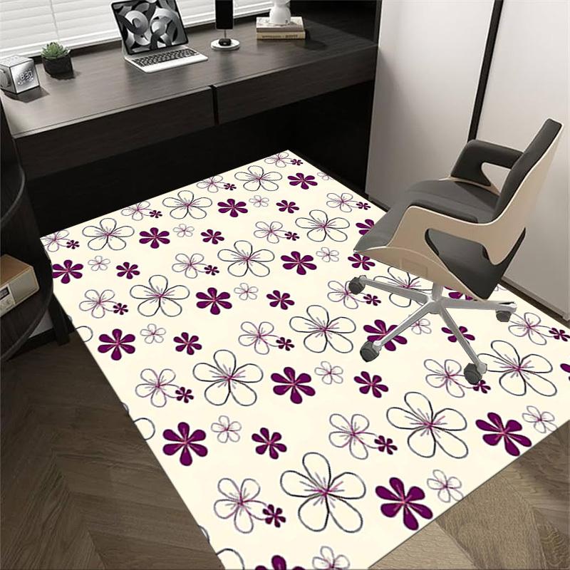 

1PC Flower Pattern Non-Slip Floor carpet, suitable for Office, bedroomand playrooms. It can also be used as a sofa footrest cover-T31 60cm by 90cm