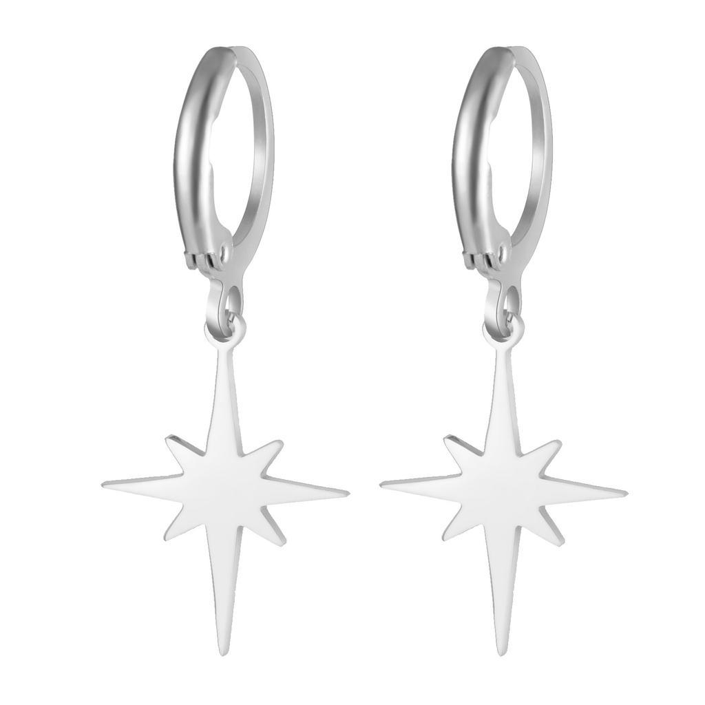 Classic Star And Moon Earrings Set With Starburst Cone Drop Dangle Earrings For Women Fashion Jewelry
