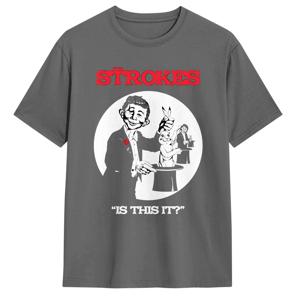 The Strokes Band T-Shirt Strand Reines Baumwoll-T-Shirts Für Herren Hip Hop Bedrucktes T-Shirt Kurze Ärmel Y2K Basic Top T-Shirts