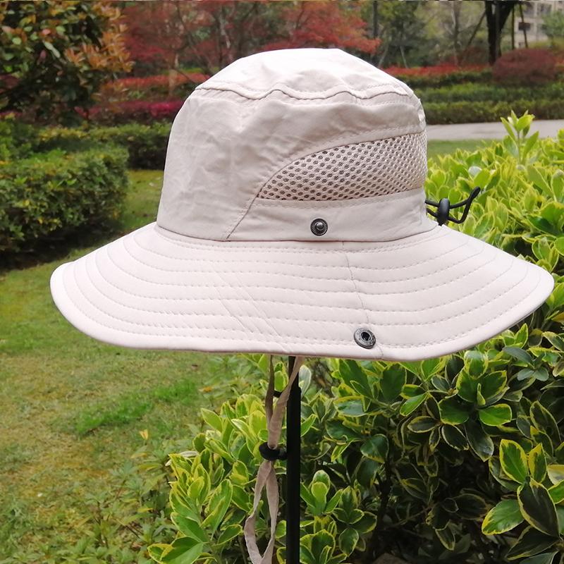 Summer Sun Bucket Hats Quick Dry Wide Brim Mesh Breathable Outdoor Fisherman Hats  UV Protection Sunshade Mountaineering Hat