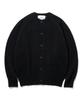 Knitted Shaggy Dog 100% Wool Round Cardigan Black