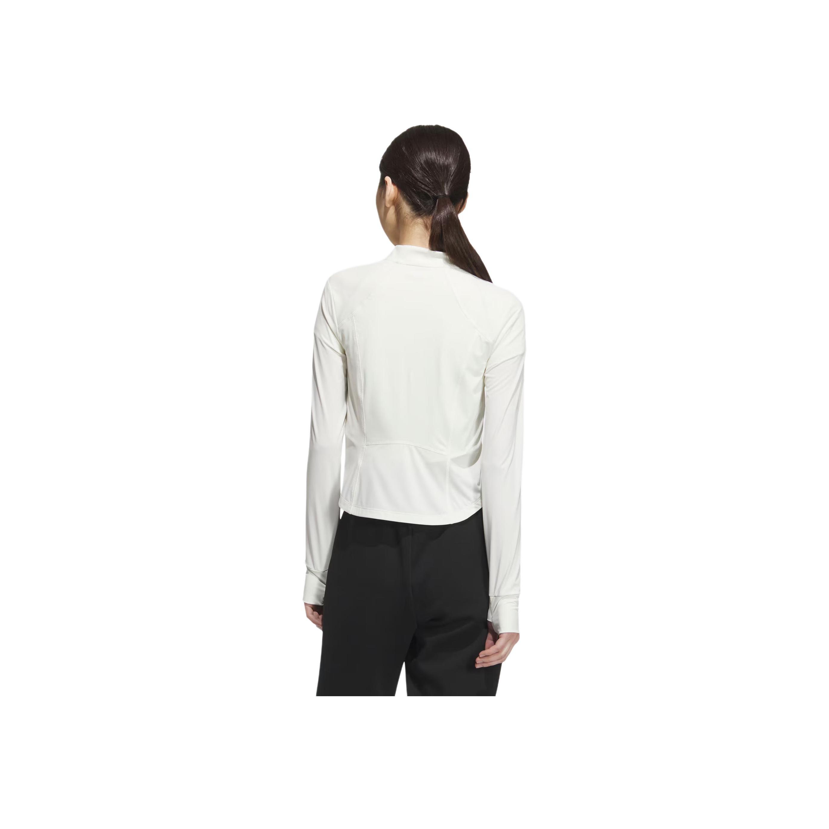 Adidas Tech Knit Logo Solid Color Sun Protection Slim Fit Stand Collar Long Sleeve Jacket Women Jacket Han-Jade-White KE5779 2XL
