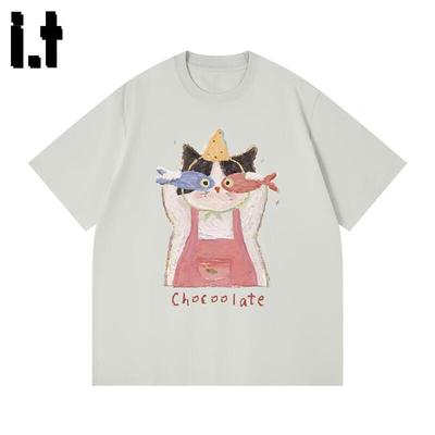 CHOCOOLATEit Cartoon Kitten Print Unisex T-Shirt