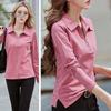 Women T-shirt Lapel Zipper Half Placket Long Sleeve Pullover Tops Solid Color Soft Stretchy Tee Slim Fit Casual Shirt Work Party Vacation Daily