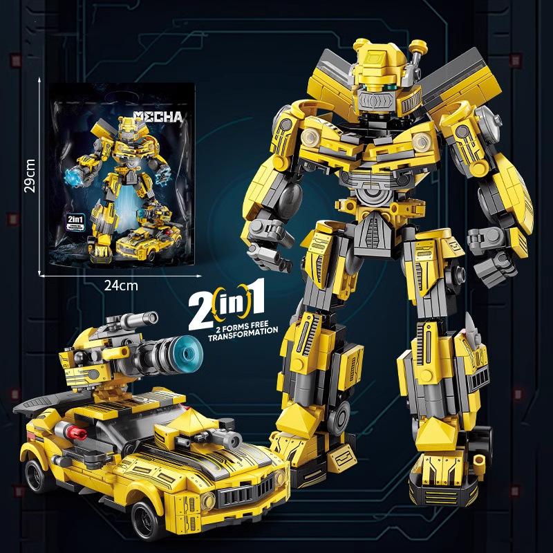 Autobots Decepticons Building Blocks Transformation Robot Children Educational Assembly Car King Kong Brick Assemble Toy Gift