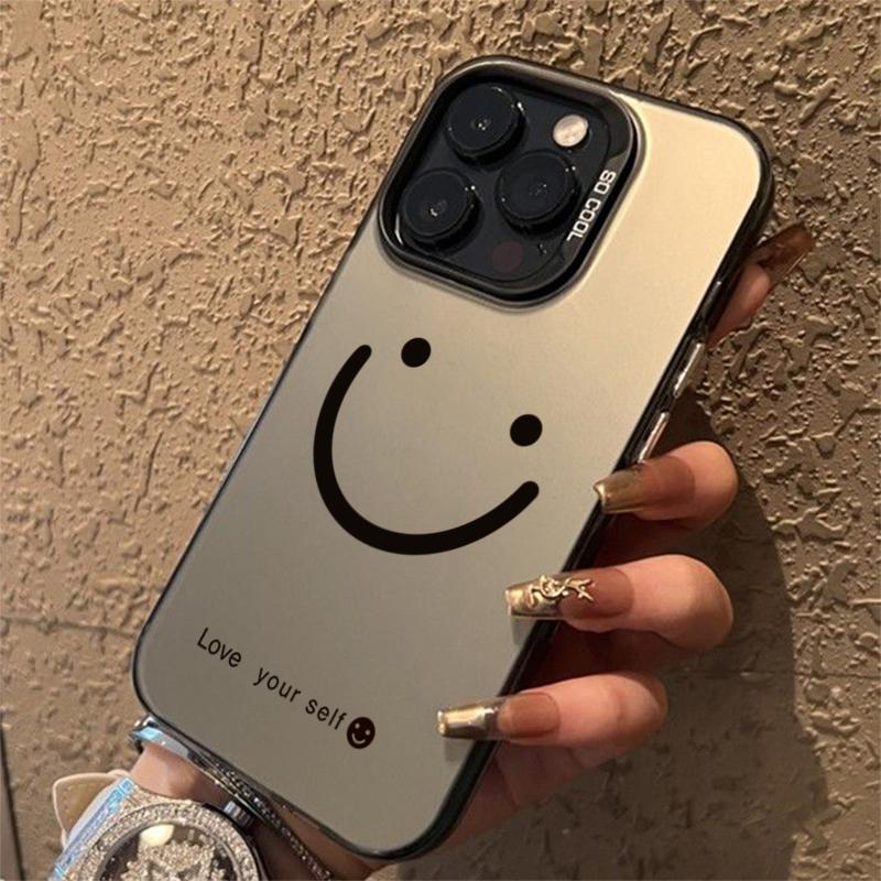 Lachende Wangen Galvanisiert Silber IMD Handyhülle Für iPhone 17 16 15 14 13 12 11 Pro Max 17 Air 16E X XS XR Matt Bumper Abdeckung
