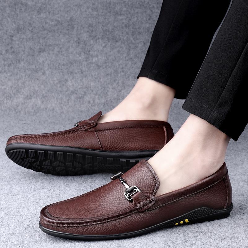 Casual Shoes Men Comfortable Genuine Leather Mens Loafers Handmade Design Flats Sneakers Slip On Lazy Driving Brand Men Shoes
