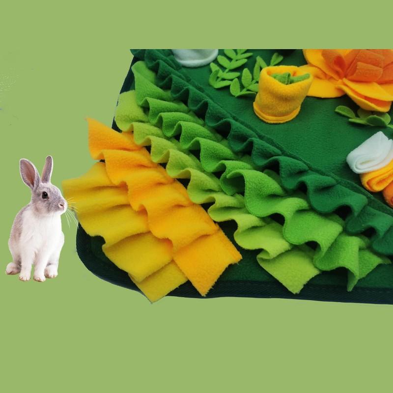 Interactive Snuffle Mat Rabbits Small Pets - Fleece Foraging Toy To Relieve Boredom Stimulate Natural Scenting Behavior