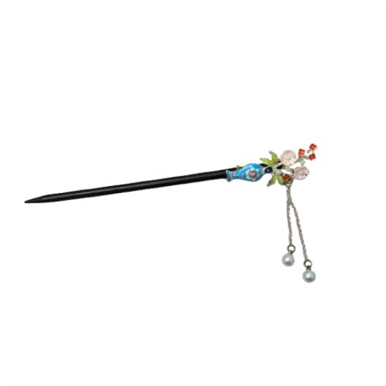 China Vase Enamel Hairpin, Hairpin Magic Tool, Hanfu Ancient Style Headpiece