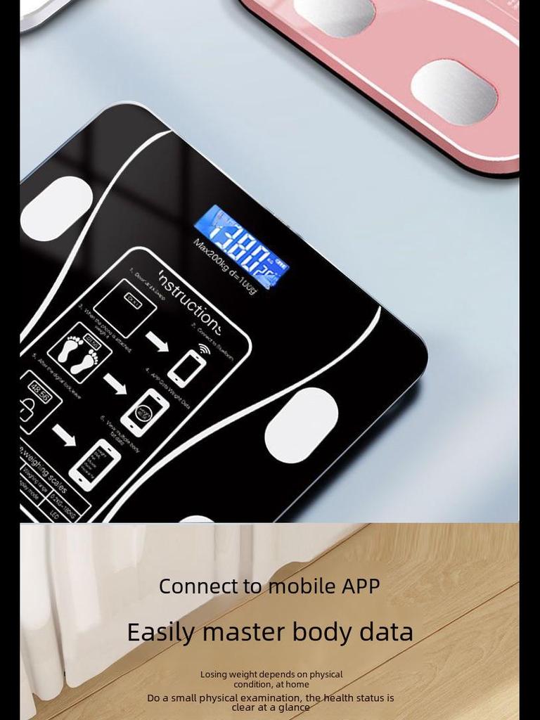 Bluetooth Body Fat Scale - Accurate Household Electronic Weight Scale for Adults