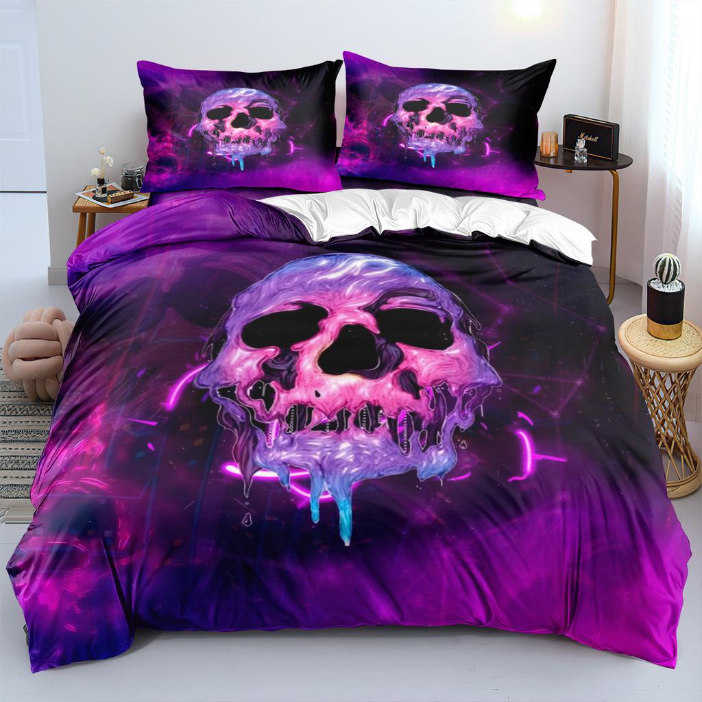 Skull Bedding Three-Piece Set 90-120G Abrasive Cloth 3D Digital Printing