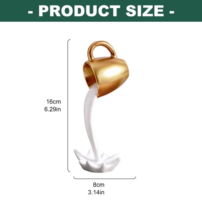 Floating Coffee Cup Sculpture Decors Mini Spilling Pouring Mugs Splash Pouring Coffee Mug Modern Home Decorations Gift