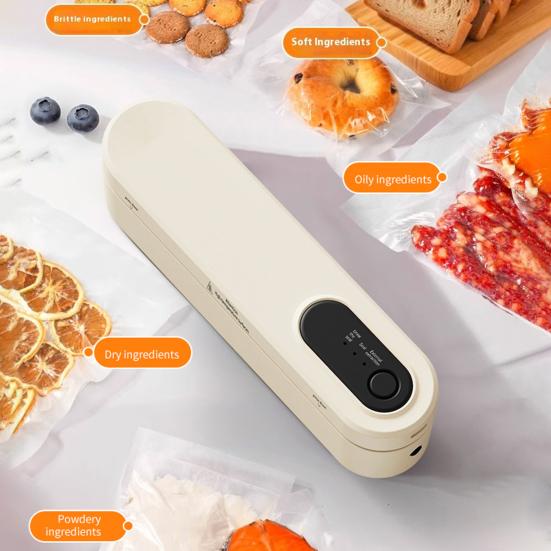 Automatic Vacuum Sealer Machine 60kPa Strong Suction 3 Modes Adjustable Easy to Use Cordless Rechargeable Food Sealer
