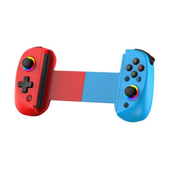 Wireless Game Controller for Android for iOS RGB Light 6-Axis Gyro Vibration Stretchable Tablet PC Gamepad Bluetooth-compatible Gaming Joystick