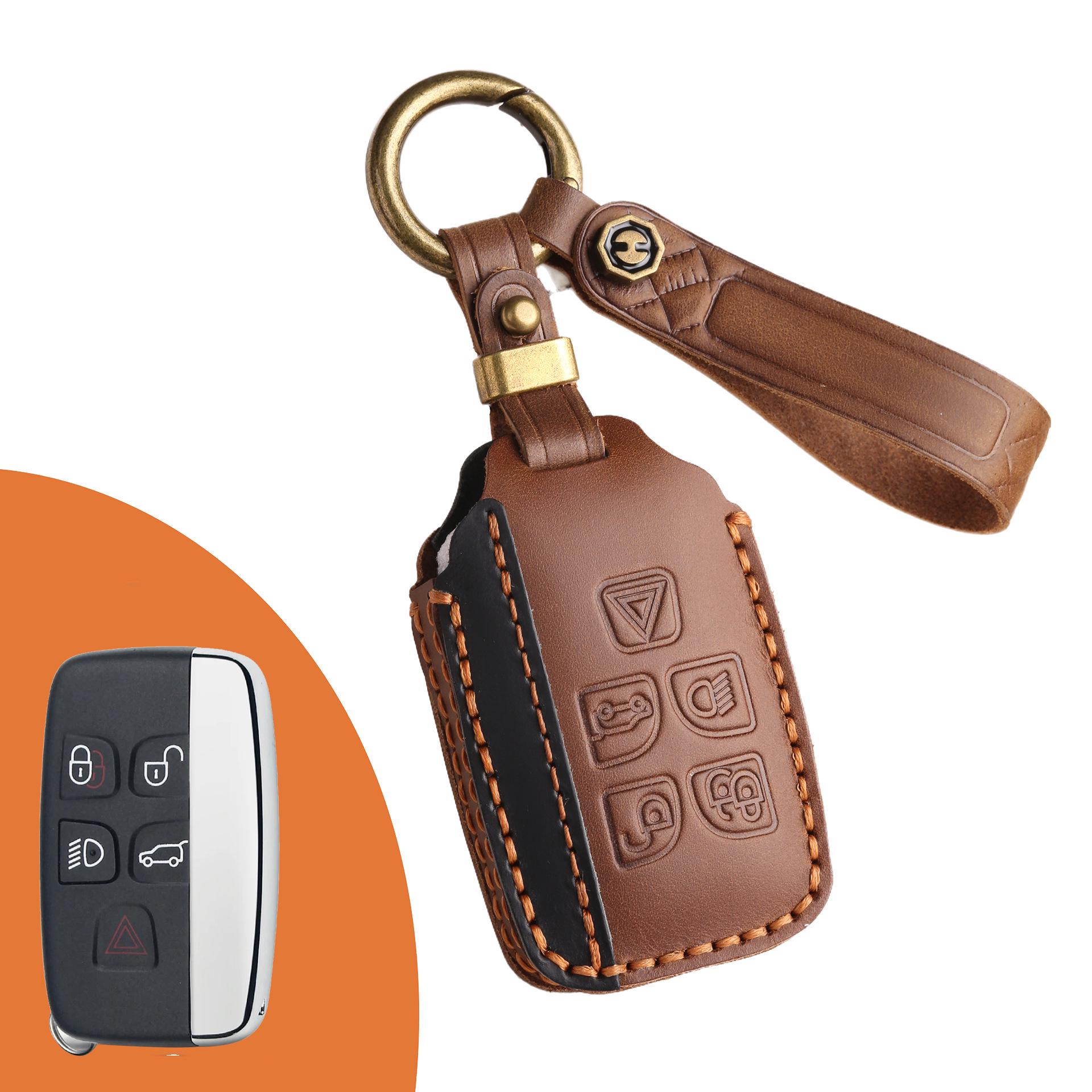 

Подходит для чехла для ключа старого Land Rover: Защитный чехол для ключа Discovery Freelander 2, Discovery 43, Range Rover, Jaguar XF. коричневый
