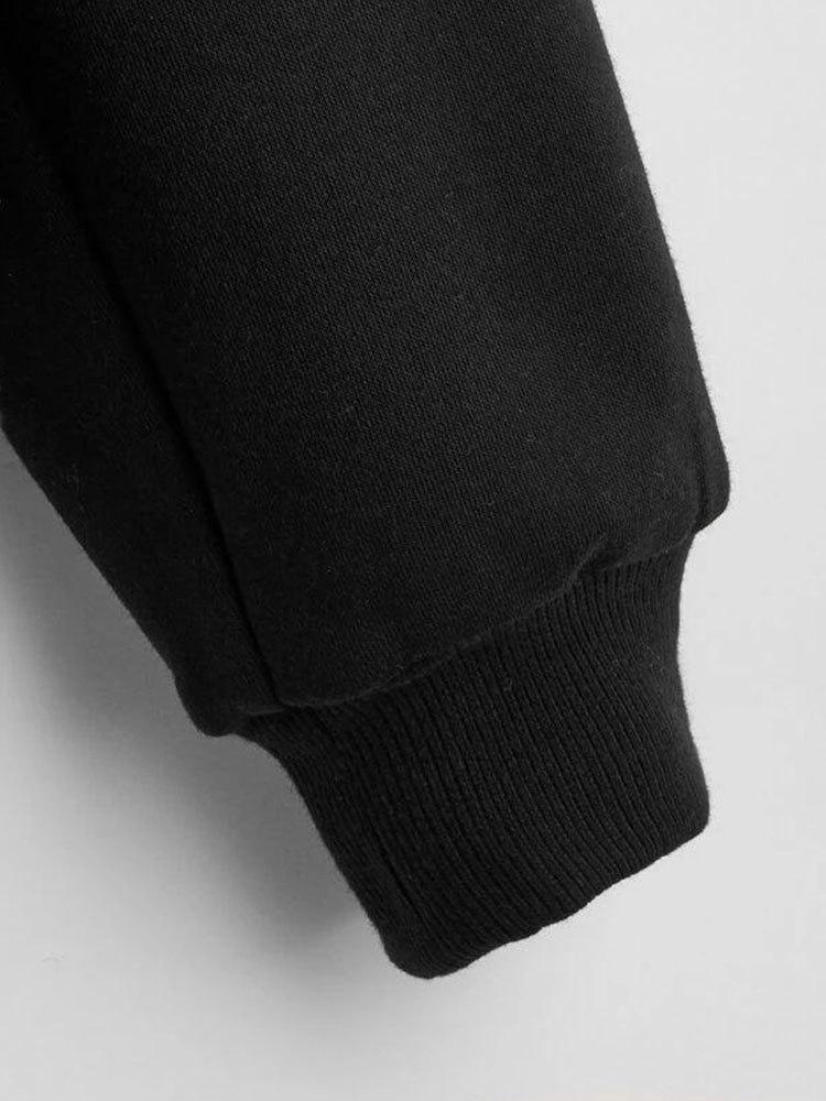 2025 Women's Fleece-Lined Slogan Sweatshirt, Solid Color, Round Neck