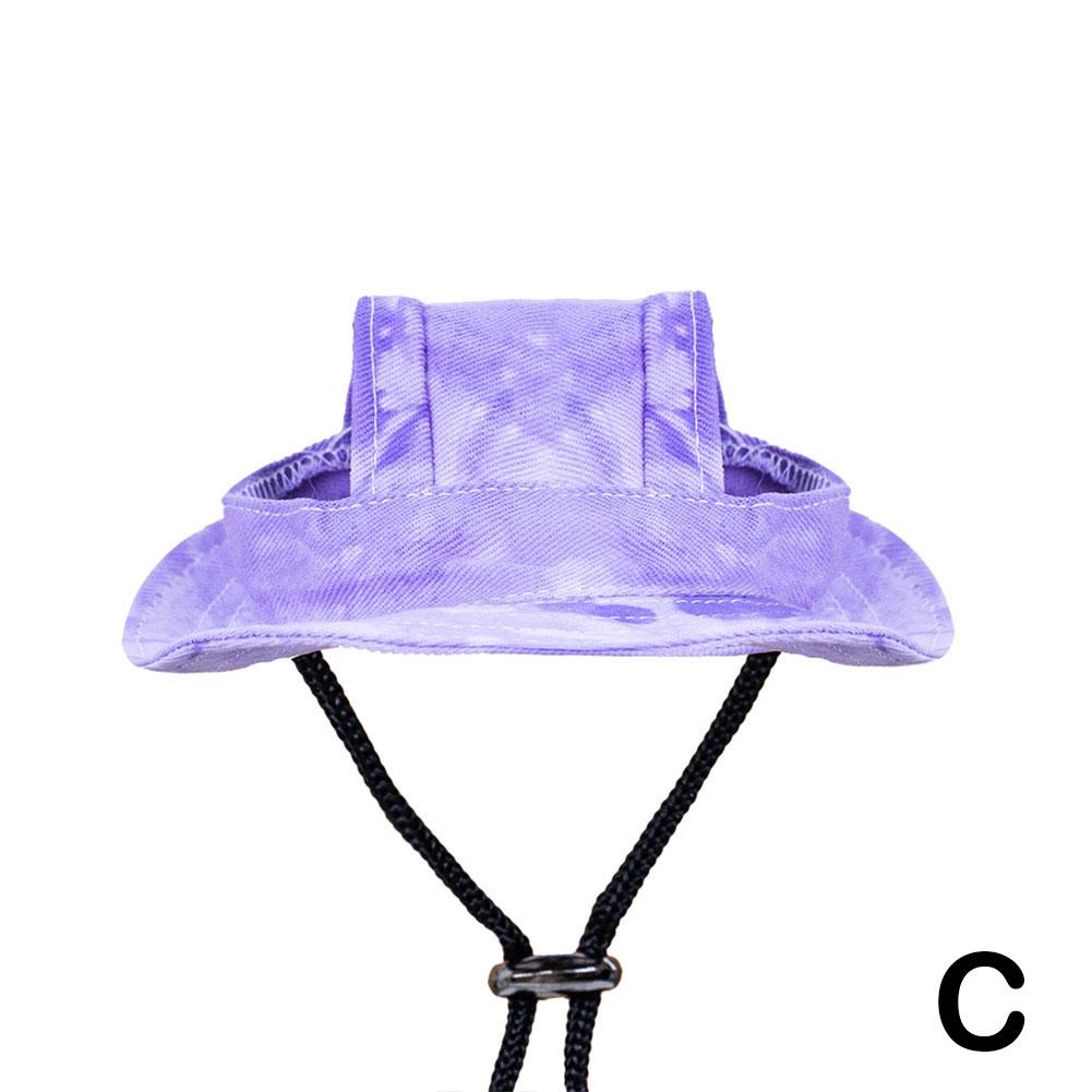 Cute Pet Sun Hat Cat Sun Hats for Dog Baseball Cap Round Brim Cat Hat Bucket Hat OPet Caps with Ear Holes Adjustable Drawstring