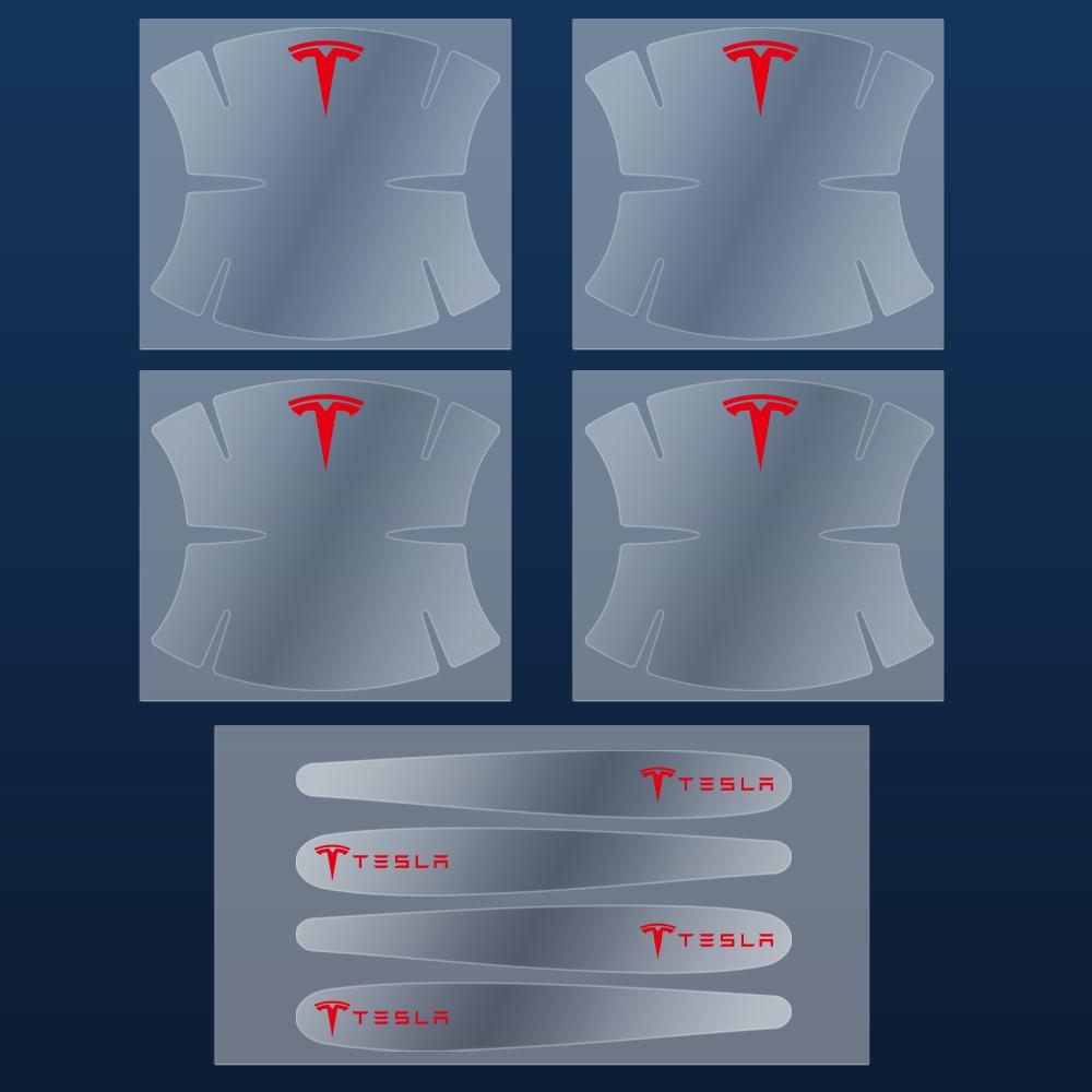 4/8Pcs Car Door Handle Bowl Scratch Protective Sticker Transparent Stickers Auto Accessories For Tesla Model 3 Model S Model X Y