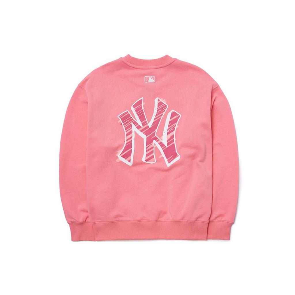 MLB Basic Logo New York Yankees Großes Rückenlogo Langarm Hoodie Unisex Hoodie Rosa 3AMTB0121-50COL