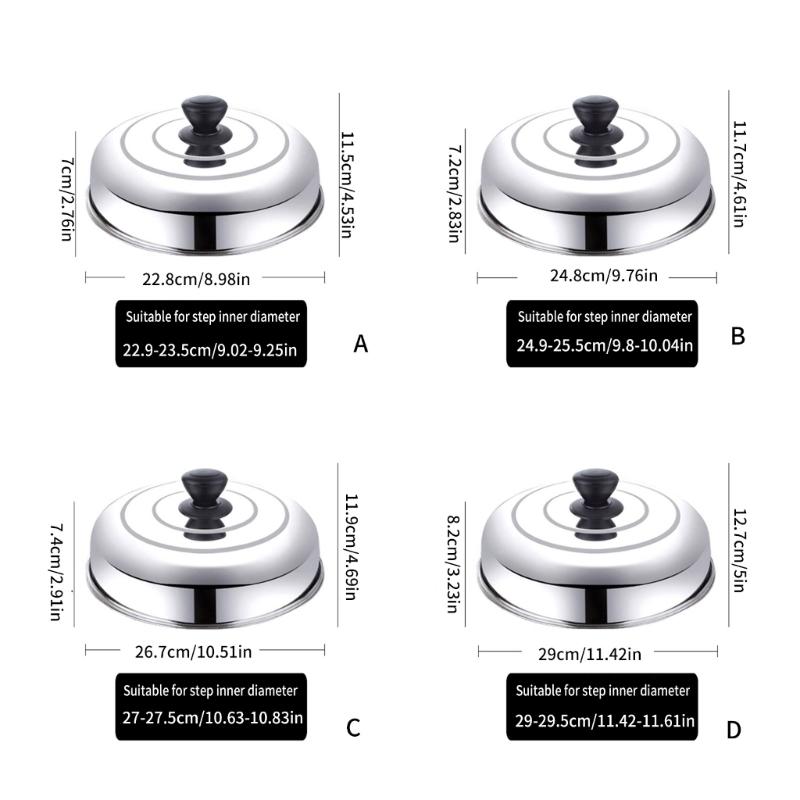Thickened Stainless steels Wok Cover Cooker Replacement Lid Cooking Pot Covers Kitchen Tool for Home Hotel Restaurant