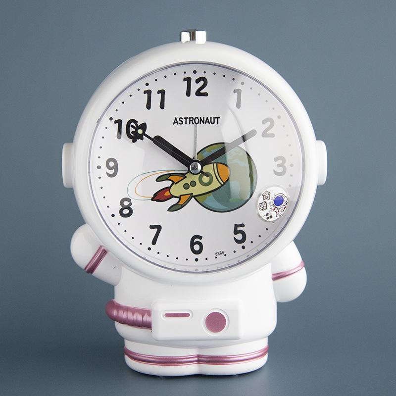 

Астронавт Двойной Будильник Мультяшный Детский Студенческий Мальчик и Девочка Бесшумный с Плавным Секундным Ходом с Ночником Учебный Прикроватный Сон Будильник