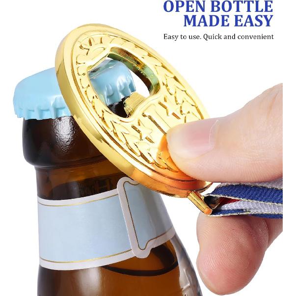 Cabilock 2PCS NO. 1 Bottle Opener Gold Medal Beer Opener Creative Gold Medals Jar Opener Beer Lid Remover Wine Beer Accessories for Party