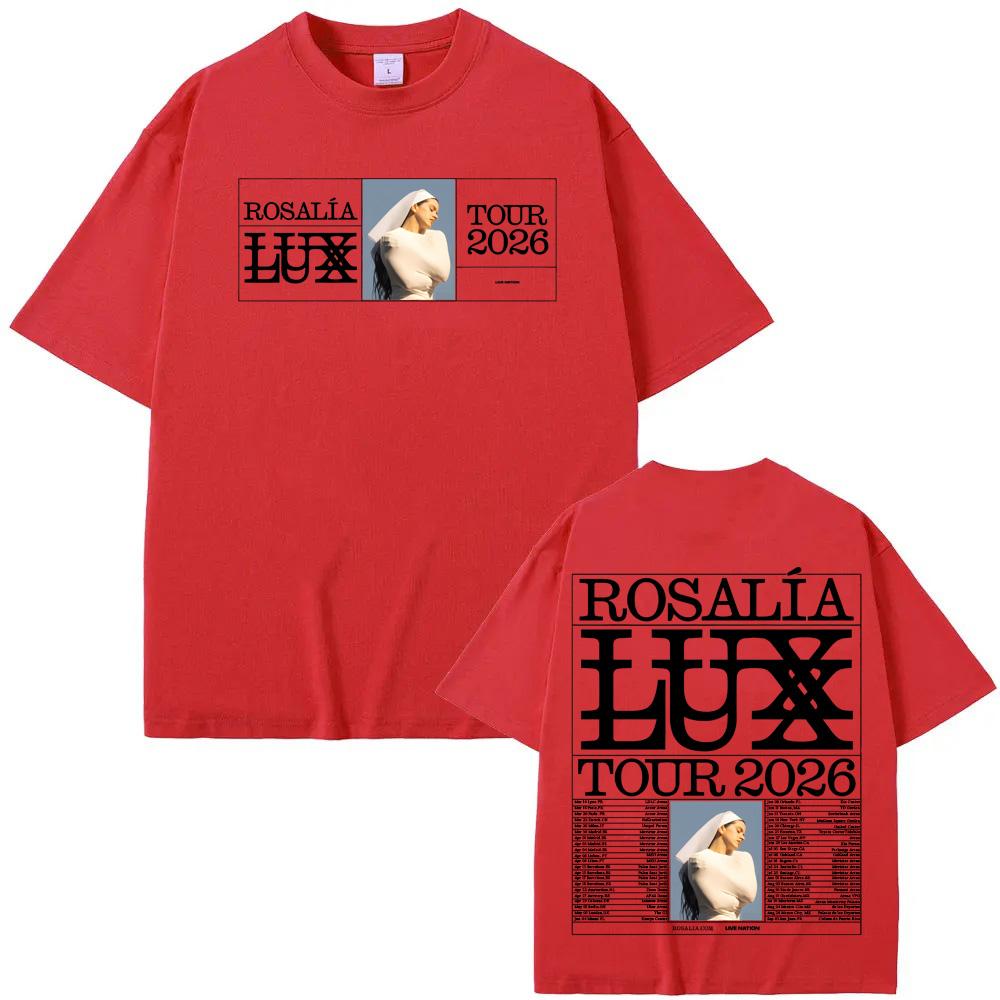 Rosalia Lux Tour 2026 T-Shirt 2026 Rosaia Wie Offizielle Website Hohe Qualität T-Shirt 100% Baumwolle Harajuku Rundhals T-Shirts