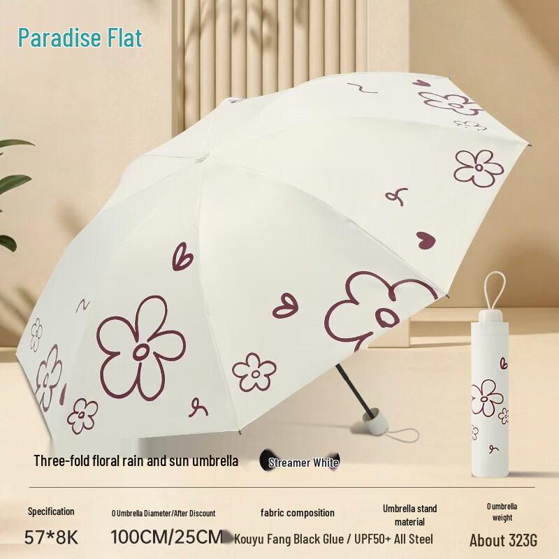 Paradise Compact UV Protection Sun & Rain Umbrella