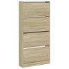 Shoe Cabinet with 4 Doors Sonoma Oak Finish 80 x 21 x 163.5 cm