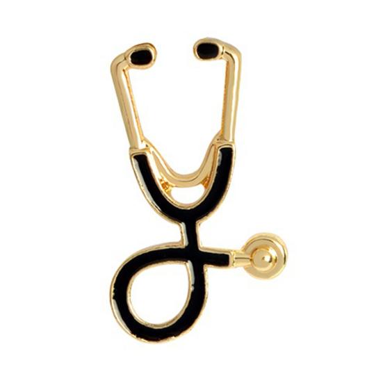 Kreatywna przypinka broszka w kształcie stetoskopu biżuteria unisex prezent dla pielęgniarki lekarza