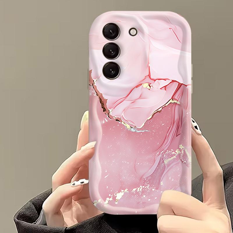Case for Samsung Galaxy S26 S24 S23 S25 Ultra Plus FE A57 A56 A55 A54 A37 A36 A17 A07 A16 A15 5G Pink Marble Pattern Phone Cover