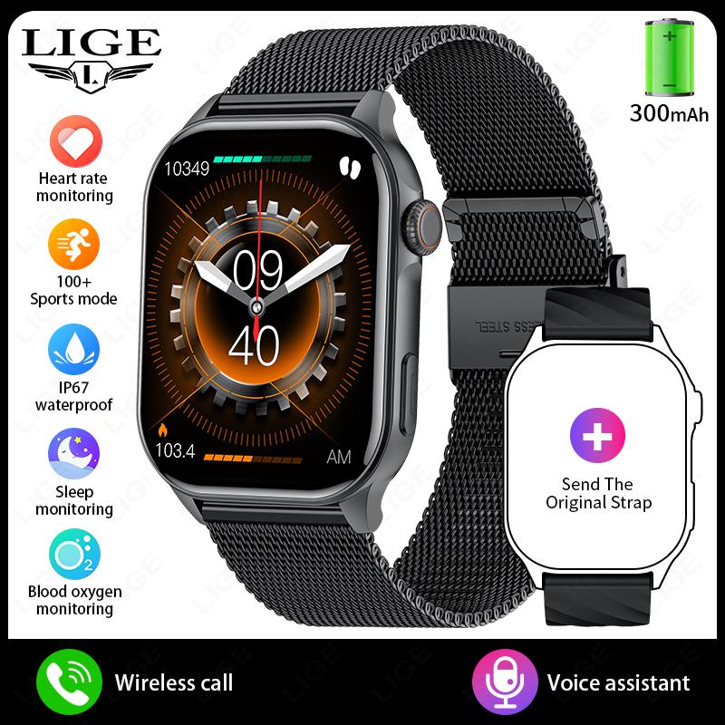 For Android iOS Smart Watch 2.01" Full Touch Screen Bluetooth Call Heart Rate Waterproof Sports Bracelet Smartwatch Women