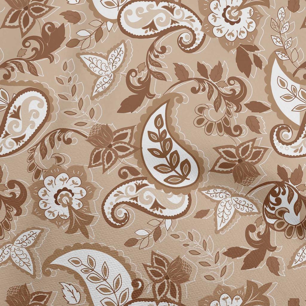 oneOone Cotton Flex Bluish Violet Fabric Asian Paisley Floral Quilting Supplies Print Sewing Fabric By The Yard 40 Inch