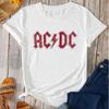Rock Band Pattern Clothing Style Fashion Letter ACDC Printed Top TShirt Womens Cotton TShirt Womens Casual Streetwear
