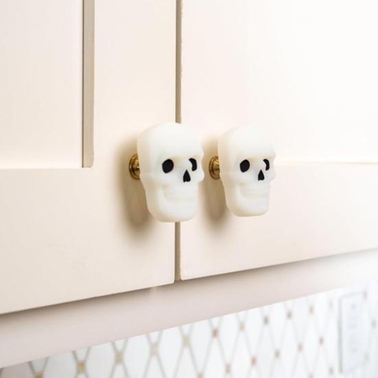 Skull Cabinet Knob Covers Halloween Decor Pull Handle Gingerbread House Drawer Knob Covers for Dresser Closets Wardrobes Bookcases Decoration