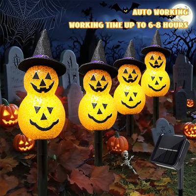 Halloween Pumpkin Solar Garden Light, Festive Garden Light Decoration for Pumpkin Light for Outdoor Pathway, Lawn, Yard