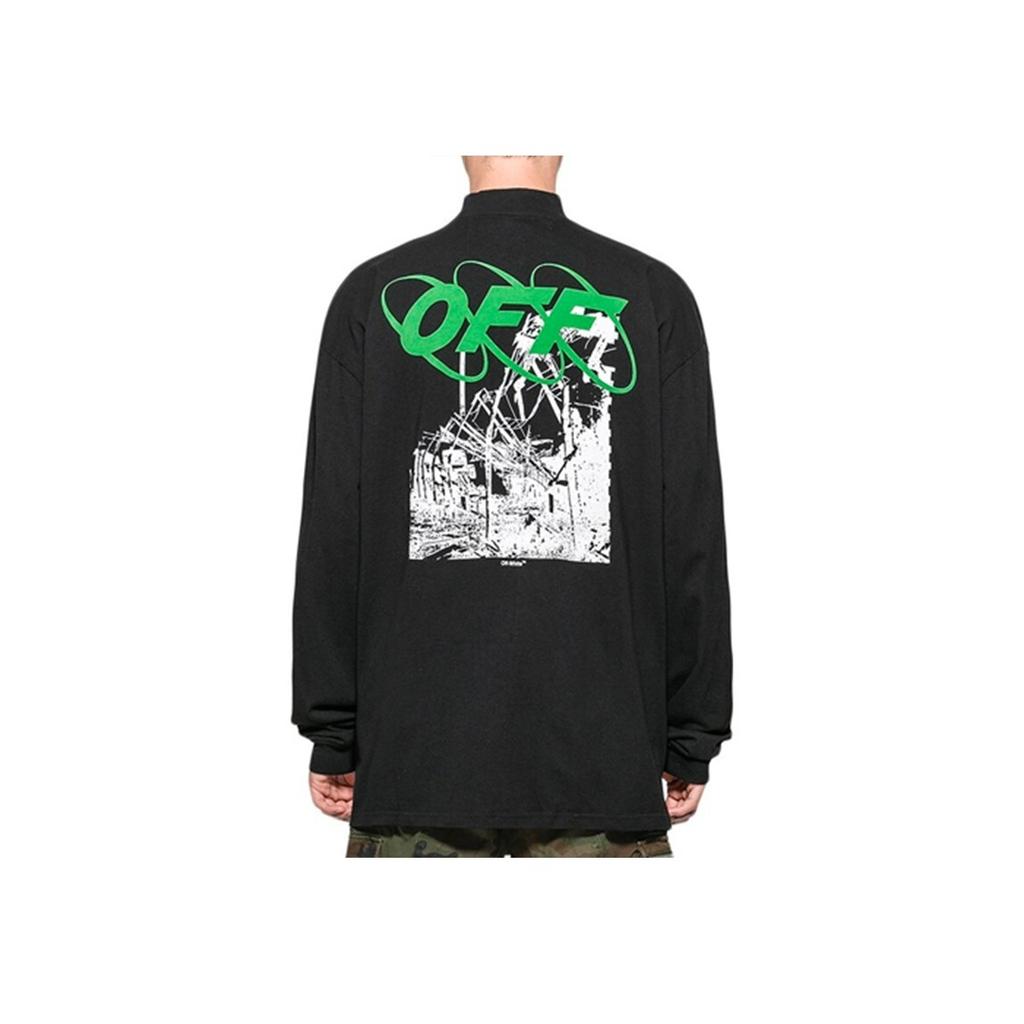Off-White Factory Mock Neck T-Shirt Black Unisex Tops OMAB032F191850131001